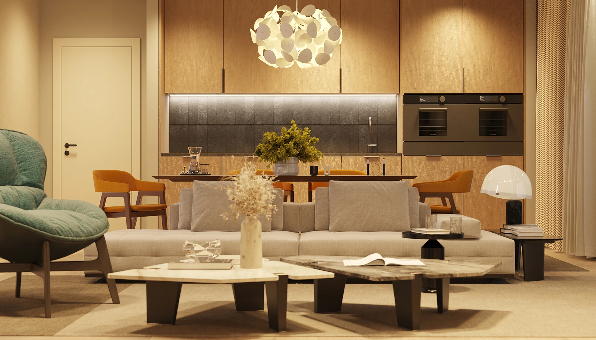 Living - perspectiva bucatarie